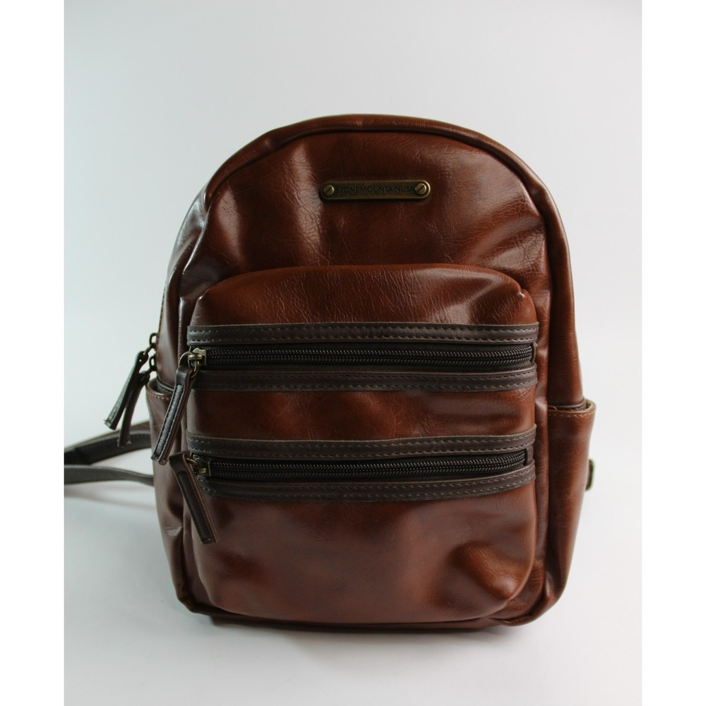 Stone Mountain USA Brown Faux leather Mini Backpack Sling Bag